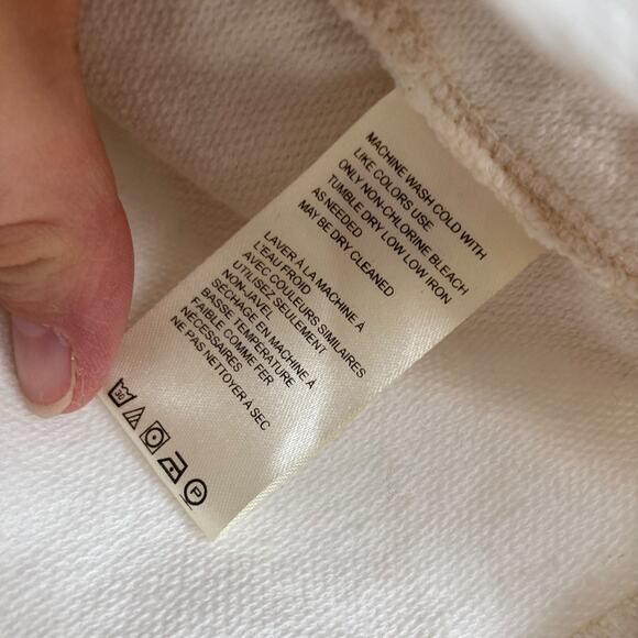 Womens We The Free Saturday White Taupe Cropped Distressed Shacket Size Small - Picture 14 of 16